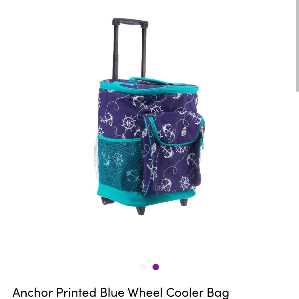 COPY - Anchor Printed Blue Cooler Bag with Wheels